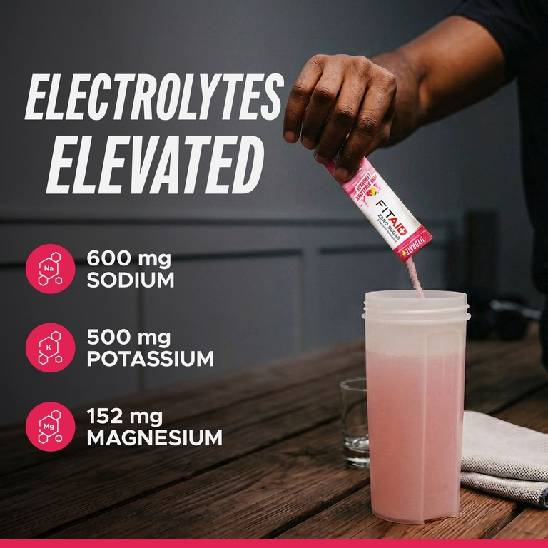 FITAID, Hydrate, розовый гималайский лимонад, 14 стиков по 5,2 г (0,18 унции)