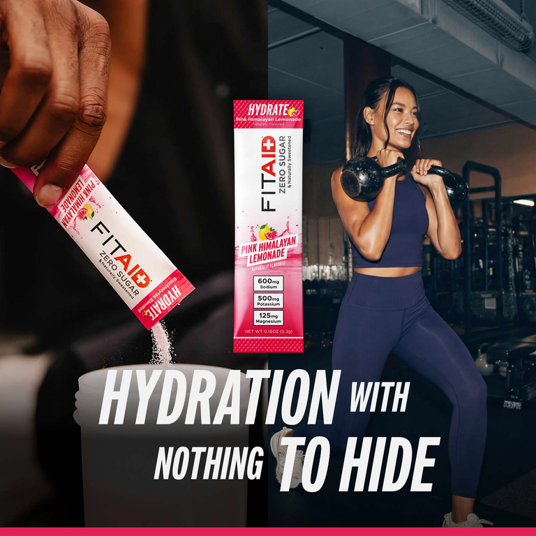 FITAID, Hydrate, розовый гималайский лимонад, 14 стиков по 5,2 г (0,18 унции)