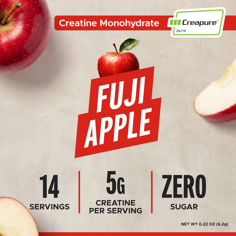 FITAID, Essentials, моногидрат креатина, яблоко Фуджи, 14 стиков по 6,2 г (0,22 унции)