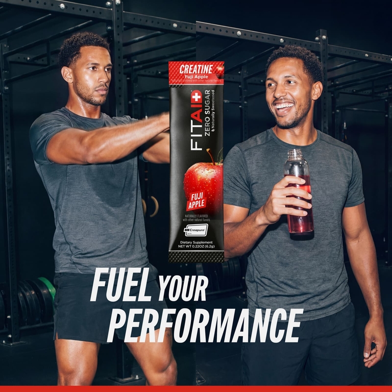 FITAID, Essentials, моногидрат креатина, яблоко Фуджи, 14 стиков по 6,2 г (0,22 унции)