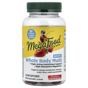 MegaFood, мультивитамины для мужчин, со вкусом клубники, 90 вегетарианских жевательных таблеток