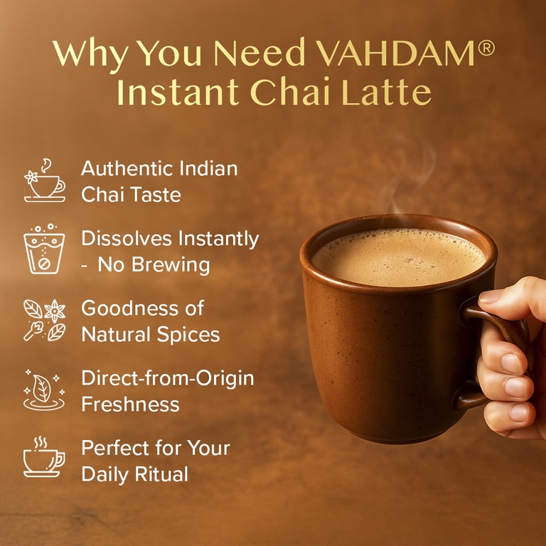 Vahdam Teas, растворимая смесь, чай латте, 10 пакетиков, 220 г
