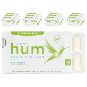 Stevita Naturals, Hum®, жевательная резинка без сахара, со вкусом мяты, 12 пакетиков по 12 шт.