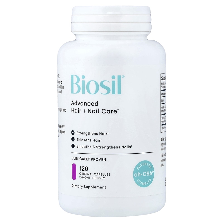 Biosil, улучшенная формула для ухода за волосами и ногтями, 120 оригинальных капсул