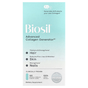 Biosil, генератор коллагена® улучшенный источник коллагена, 180 оригинальных капсул