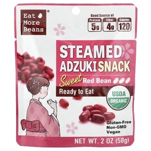 Eat More Beans, пропаренный снек адзуки, сладкая красная фасоль, 58 г (2 унции)
