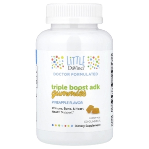 Little DaVinci, Triple Boost Adk Gummies, со вкусом ананаса, 60 жевательных таблеток