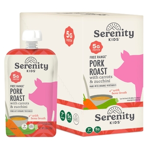 Serenity Kids, жареная свинина, из органических овощей и трав, для детей от 6 месяцев, 6 паучей по 99 г (3,5 унции)