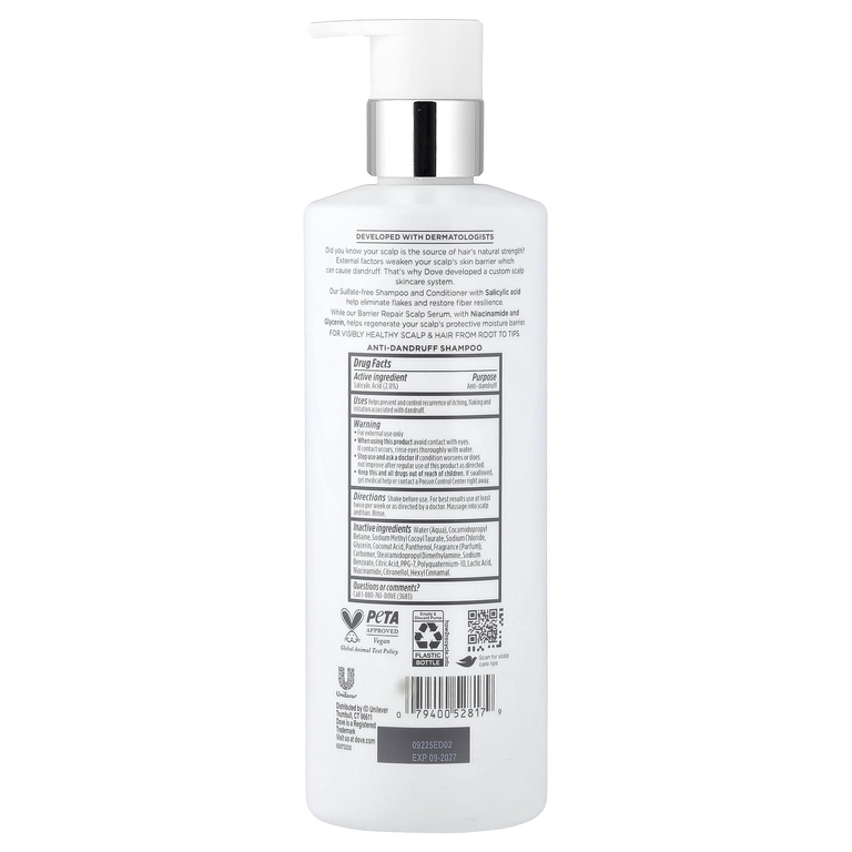 Dove, Derma Scalp, шампунь против перхоти, 45 жидк. унций