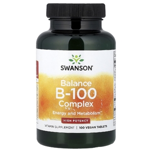 Swanson Vitamins, Balance B-100, высокоэффективный комплекс, 100 веганских таблеток