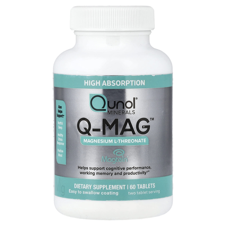 Qunol, Q-MAG™, L-треонат магния, 60 таблеток (72 мг в 1 таблетке)