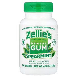 Zellie's, Dental Gum, мята, 100 шт.