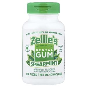 Zellie's, Dental Gum, мята, 100 шт.