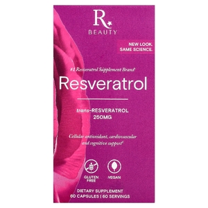 Reserveage Beauty, Ресвератрол, 60 капсул