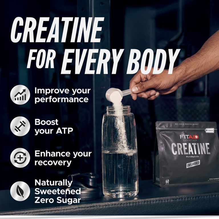 FITAID, Essentials, моногидрат креатина, без добавок, 300 г (10,6 унции)