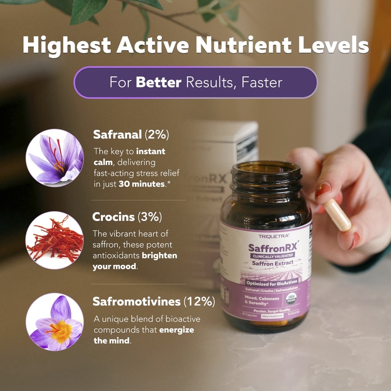 Triquetra Health, SaffronRX®, экстракт шафрана, 30 капсул