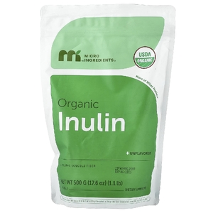 Micro Ingredients, органический инулин в порошке, без добавок, 500 г (1,1 фунта)