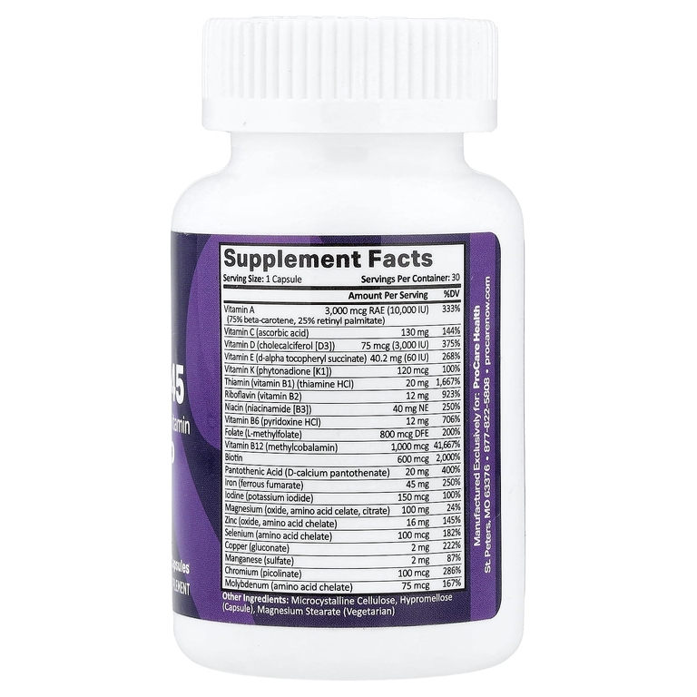 ProCare Health, Core-45, бариатрические мультивитамины, 30 капсул