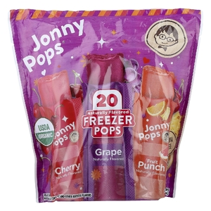JonnyPops, мороженое, вишня, виноград и фруктовый пунш, 20 леденцов по 41 мл (1,4 жидк. унции)