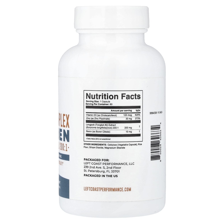 Left Coast Performance, комплекс с бором для мужчин с эврикомой длиннолистой 200:1, 60 капсул