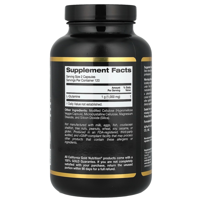 California Gold Nutrition, SPORT, AjiPure®, L-глютамин, 240 растительных капсул (500 мг в 1 капсуле)