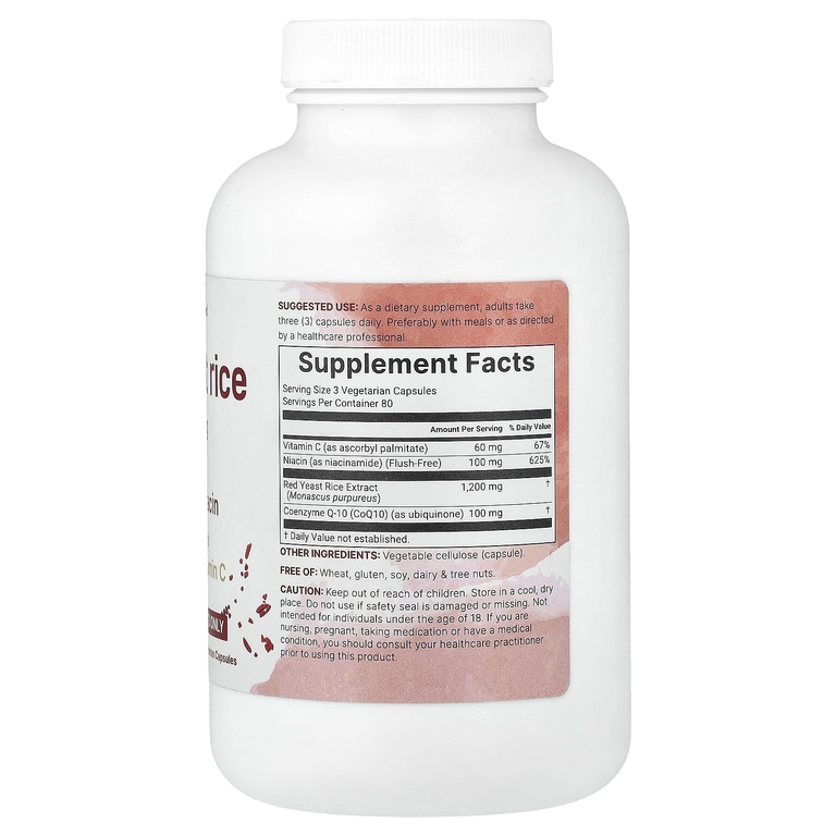 Micro Ingredients, красный ферментированный рис с коэнзимом Q10 и ниацином, 240 вегетарианских капсул