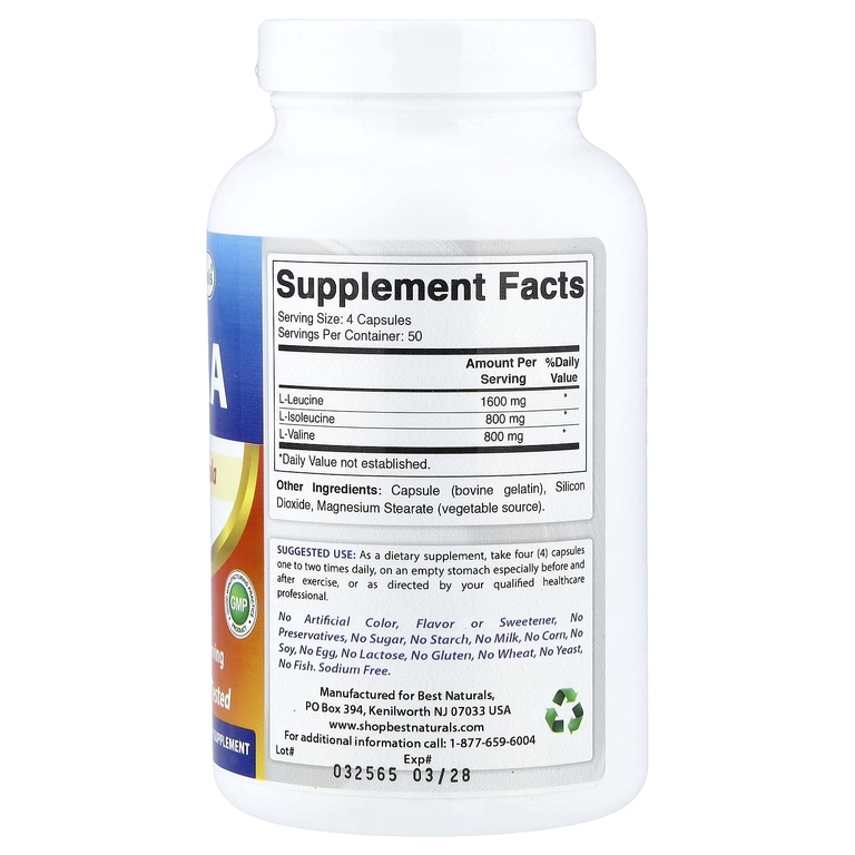 Best Naturals, BCAA, 200 капсул