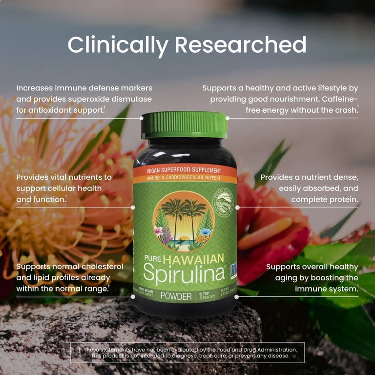 Nutrex Hawaii, Pure Hawaiian Spirulina, гавайская спирулина в порошке, 270 г (9,53 унции)