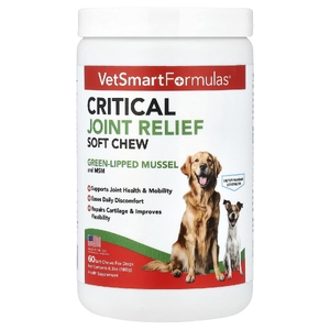 VetSmart Formulas, Critical Joint Relief, мягкая жевательная добавка для собак, 60 жевательных таблеток, 180 г (6,3 унции)