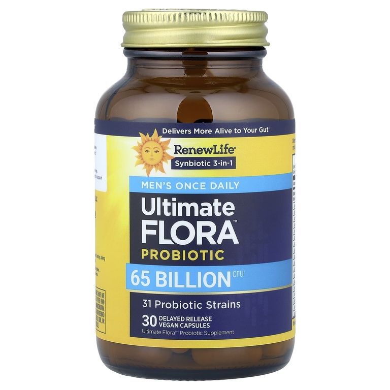 Renew Life, Ultimate Flora™, пробиотик для мужчин для приема один раз в день, 30 веганских капсул с отсроченным высвобождением