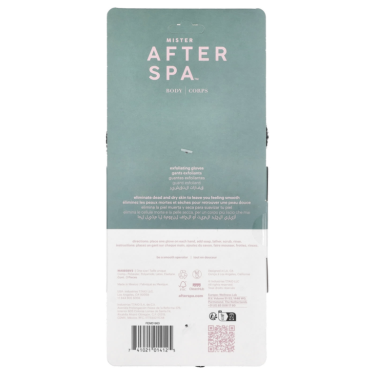 AfterSpa, отшелушивающие перчатки, черные, 12 пар