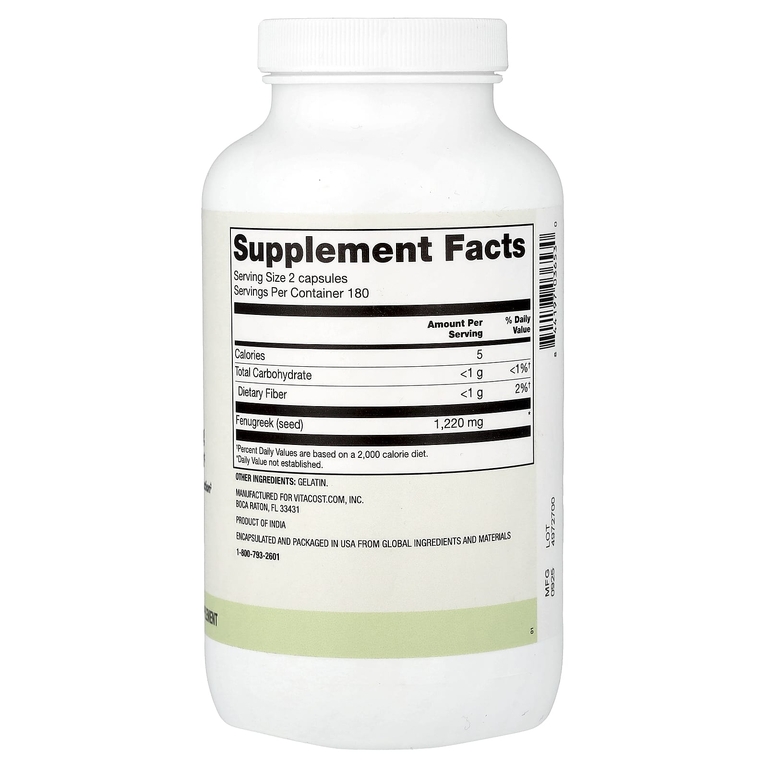 Vitacost, Everyday, пажитник, 360 капсул (610 мг в капсуле)