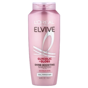 L'Oréal, Elvive, гликолевая + блеск, системный шампунь для усиления блеска, тусклые и порьные волосы, 375 мл (12,6 жидк. унции)