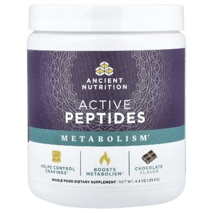 Ancient Nutrition, активные пептиды, для поддержки метаболизма, с шоколадным вкусом, 123,5 г (4,4 унции)