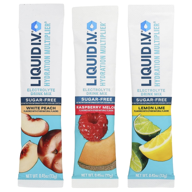 Liquid I.V., Hydration Multiplier®, смесь для приготовления электролитического напитка, ассорти, без сахара, 15 стик-пакетов по 13 г (0,45 унции)