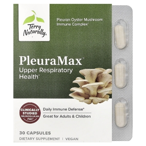 Terry Naturally, PleuraMax™, добавка для здоровья верхних дыхательных путей, 30 капсул