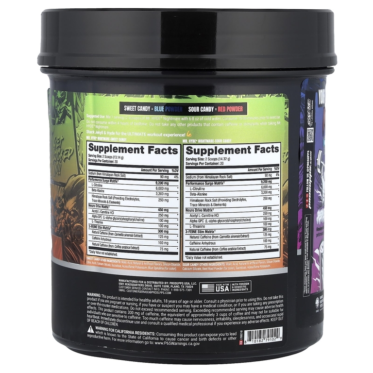 ProSupps, Mr. Hyde Nightmare, предтренировочный комплекс для интенсивной энергии, со вкусом кисло-сладкой конфеты, 549,2 г (1 фунт 3,4 унции)