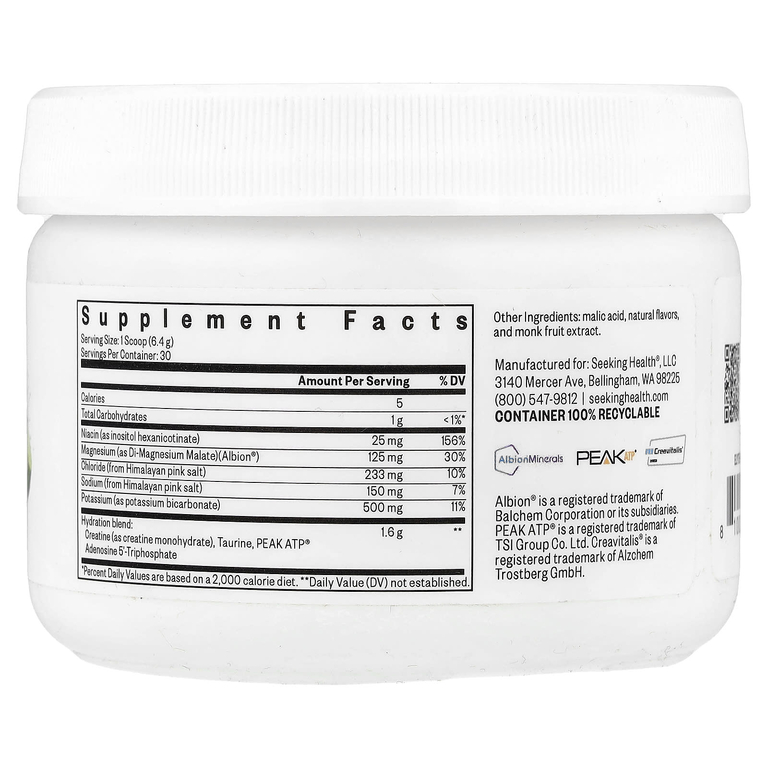 Seeking Health, Optimal Electrolyte, со вкусом зеленого яблока, 192 г (6,77 унции)