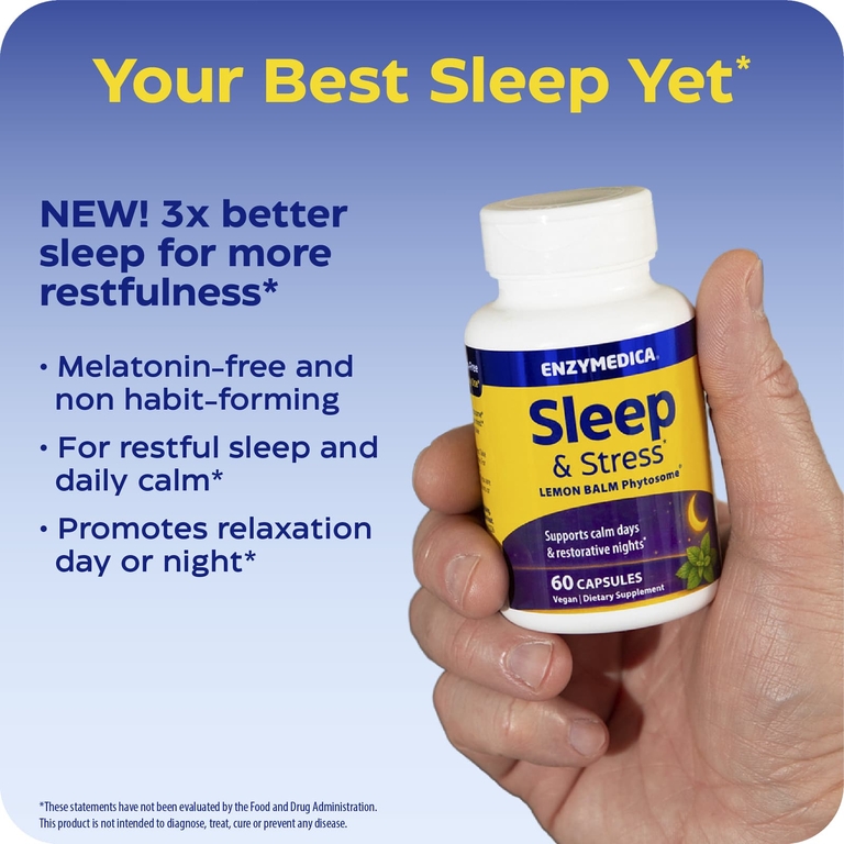 Enzymedica, Sleep & Stress, 60 капсул (200 мг в капсуле)