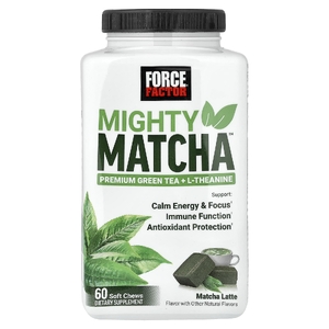 Force Factor, Mighty Matcha™, матча латте, 60 жевательных таблеток
