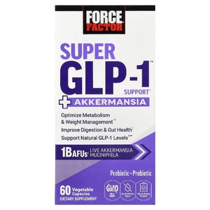 Force Factor, Super GLP-1™ Support + Akkermansia, 60 растительных капсул