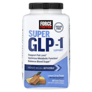 Force Factor, Super GLP-1™ Support, лимон и цитрус, 60 жевательных таблеток