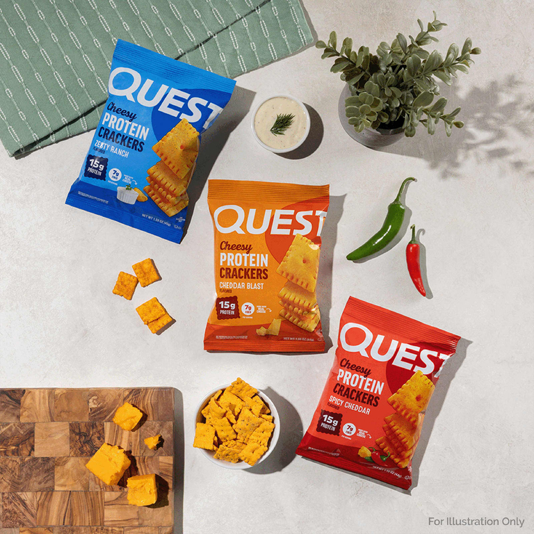Quest Nutrition, протеиновые крекеры, пикантный вкус, 6 пакетиков по 45 г (1,59 унции)