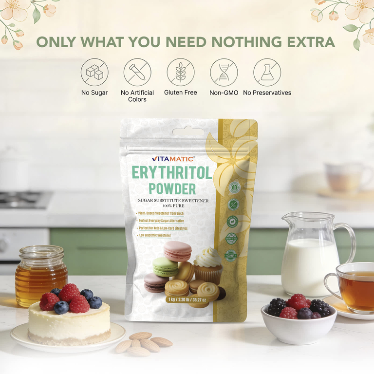 Vitamatic, эритритол в порошке, 1 кг (35,27 унции)