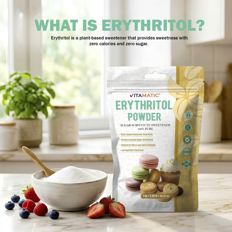 Vitamatic, эритритол в порошке, 1 кг (35,27 унции)
