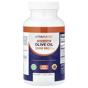 Vitamatic, нерафинированное оливковое масло высшего качества, 120 капсул (1000 мг в 1 капсуле)