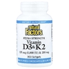 Natural Factors, витамины D3 и K2, 200 капсул