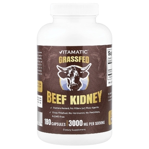 Vitamatic, говяжьи почки травяного откорма, 180 капсул (500 мг в 1 капсуле)