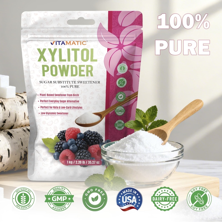 Vitamatic, ксилитол в порошке, 35,27 унции (1 кг)