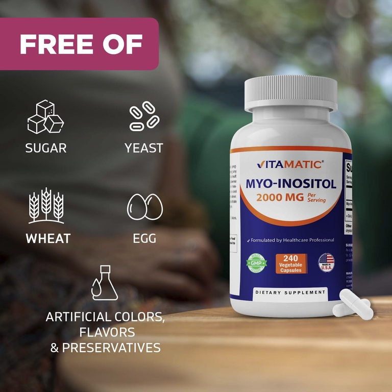 Vitamatic, мио-инозитол, 240 капсул (500 мг в 1 капсуле)